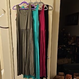 Olive Sleeveless Maxi Dress Ava Viv